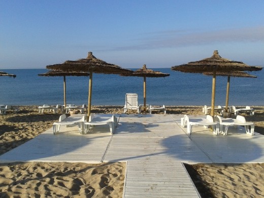 The beach 100m from our cabin