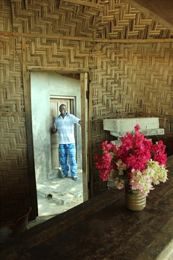Abdul Kabia built from local weave & wood -with flowers for western clientèle.