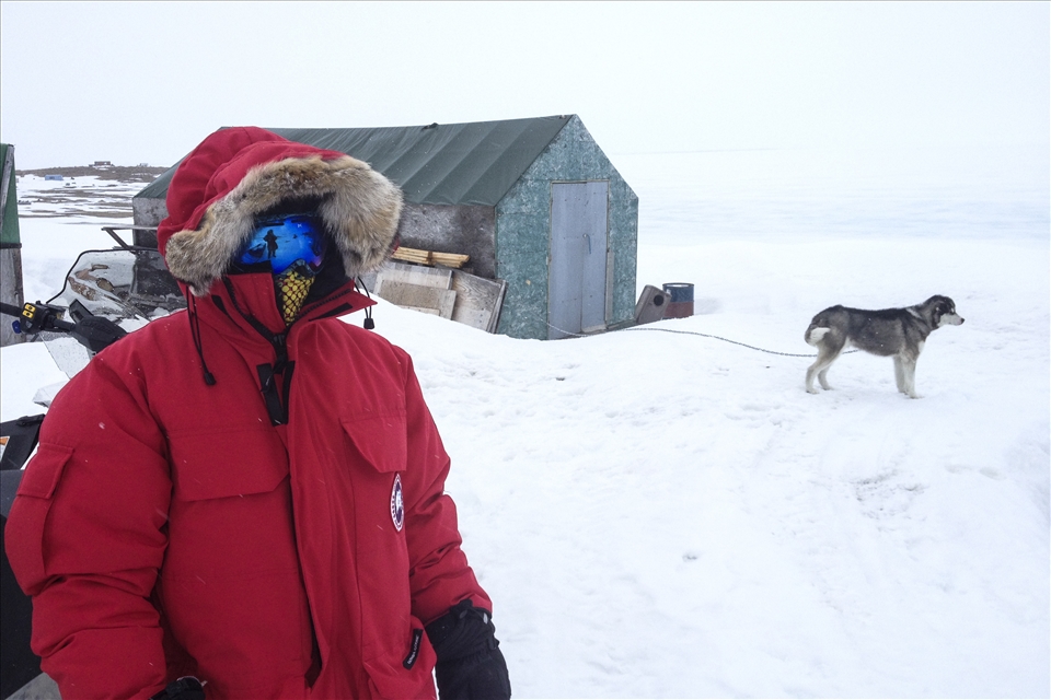 My colleague is ready to leave the camp. 06/13/14 Cambridge Bay