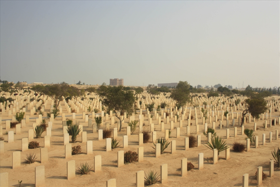 Al-Alamein cemetery,contains 7,240 Commonwealth burial of the 2nd world war .