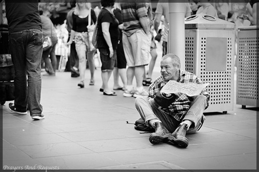 A man pleads for humanity, prayer and help. Even empathy would help a smile. 