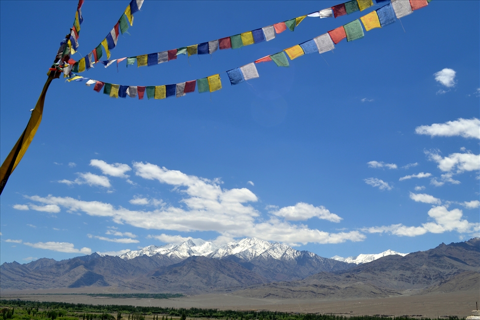 We even worship it: Tibetan prayer flags at Thiksey Gompa. The Ladakhi people with primarily Buddhist origins are the most hardy and peaceful folk who respect and have been at peace with nature and their surroundings since eons. A trip to a Gompa such as this can prove to be quite a spiritually uplifting experience. 