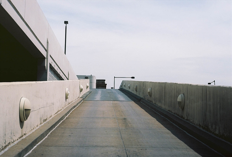 Parking garage ramps have the blues