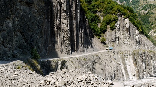 As we approach Lahic, the narrow mountainous road gets steeper every turn