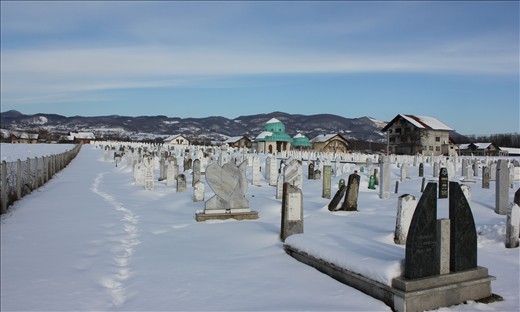 Martyr cemetery, hosting recovered bodies from mass graves around Kozarac.