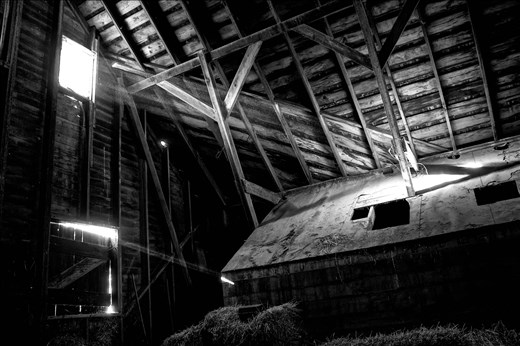 Rays of light in the Hay Loft.