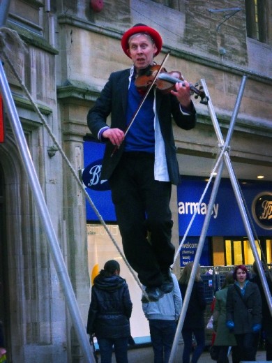 cambridge violinist on a string is an unusual position to play 