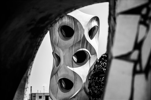 On the roof of Barcelona's house. 