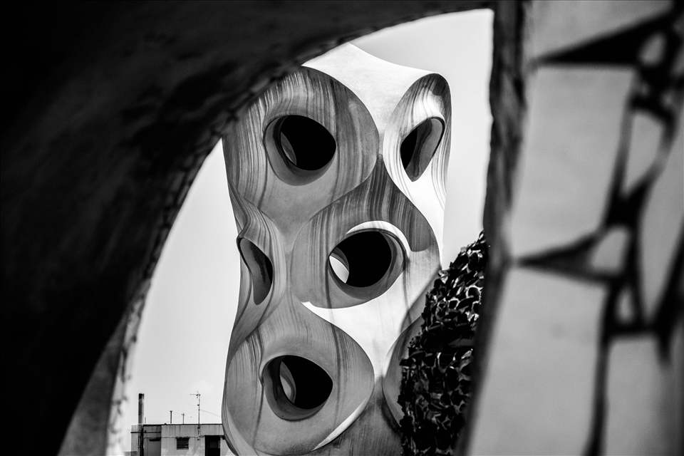 On the roof of Barcelona's house. 