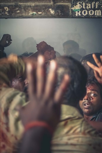 The chaos when Potharaju tries coming out after getting ready 