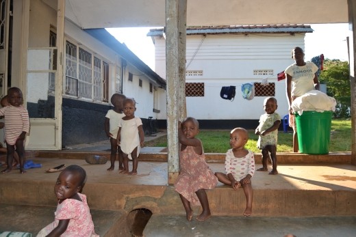 We toddlers stick together at the Babies Home