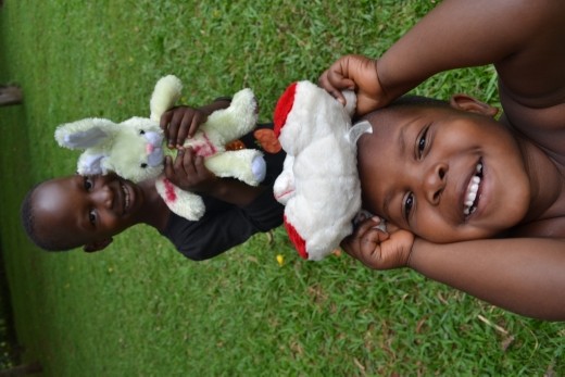 A teddy for everyone. The children are given their very own teddy bear. For many its their first and they love them instantly