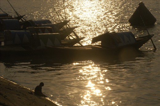 “Only in quiet waters do things mirror themselves undistorted”, Ganga River bank
