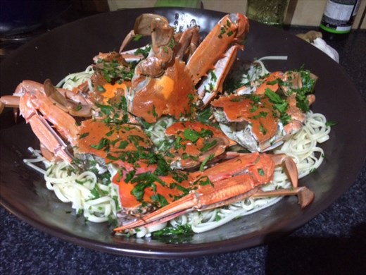 Crab Vermouth with Linguine