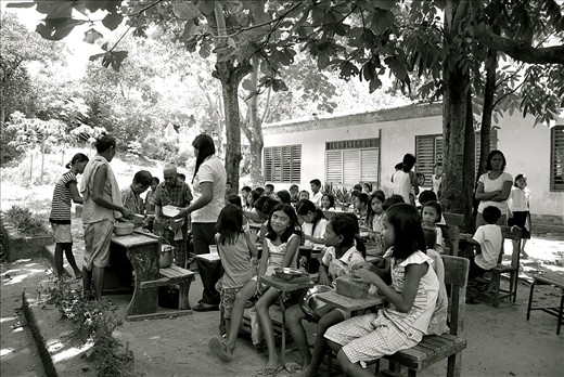 The atmposhpere changed once all the children received their daily rations