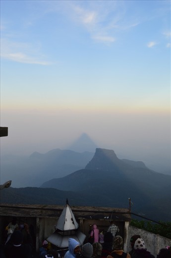 This is the shadow of the Adam's Peak. One of the remarkable incidents I have ever seen in my life. You must see it by your naked eyes. This was my second visit to Adam's Peak. But I got the chance to see the sunrise and the shadow only this time. At first I couldn't. Though this is a tough journey I felt GREAT at last.