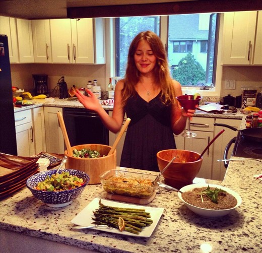 Here's me, standing proud over a feast I single-handedly prepared : )