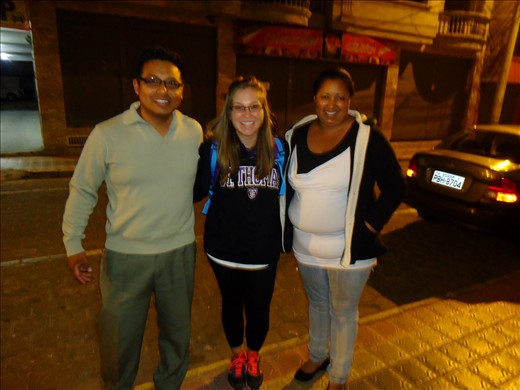 With Segundo Guerreo and his wife who picked me up from the airport 