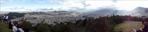 Panoramic view of only part of Quito from the Panecillo hill