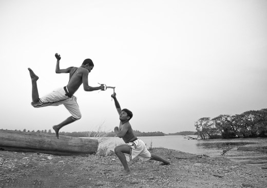 children practicing martial  arts - Kerala 