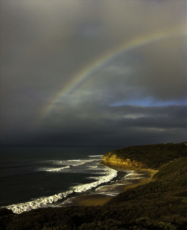 Surfer's Rainbow. Bell's Beach. The host beach of the RipCurl comp.