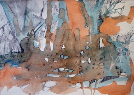 Asleep in the Forest - watercolour expressing a moment of bliss in the forest where I live and paint sometimes in Narooma, NSW