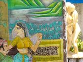 painting on part of a wall near the swimming pool, first hotel, Mahabalipuram : by avalyn, Views[664]