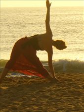 yoga on the beach at dawn, Mahabalipuram, Southern India: by avalyn, Views[625]