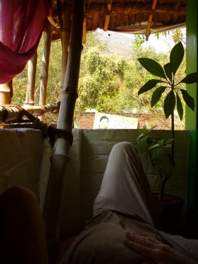 too hot to do anything but sleep....our favourite rooftop, eating spot, surprisingly wonderful salads, crroissants and coffee..... not the India I expected (Shanti Cafe, Tiruvanamalai)