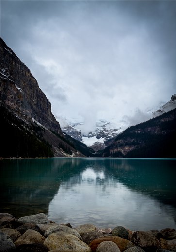 Misty morning at Lake Louise