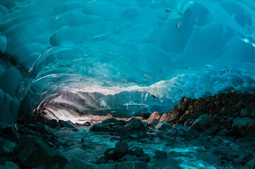 Inside of the Mendenhall Glacier