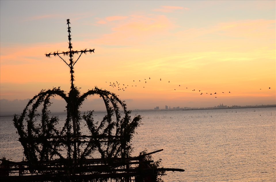Sunset at my hometown with the bangka for the main event of Angono Town Festival