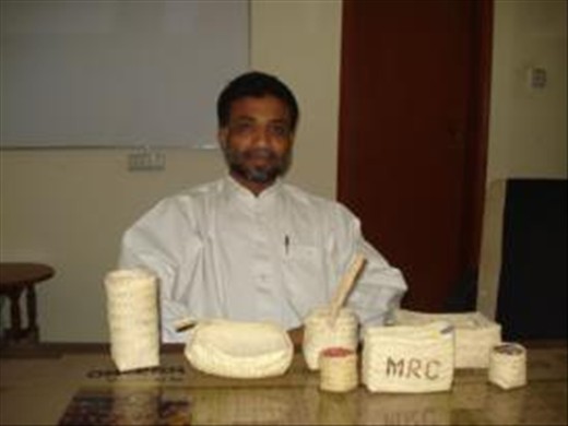 Mohammad Aslam with its Pish Work Crafts , He is in MRC Office Turbat