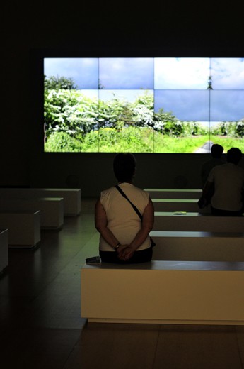 The Work Of David Hockney : People watching the artist explaining his work