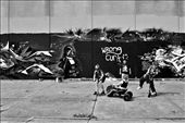 innocent street art and street kids playing on their newly repaired tricycle: by beccapp, Views[820]