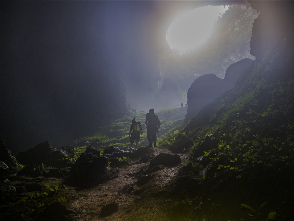 The hard trek up the steep hill is a sore reminder of the vastness of the cave. Moreover, the thought of a hill within a cave is still difficult to comprehend. Closer to the doline. It becomes difficult to balance within a camera, the variation in light between different parts of the cave.
