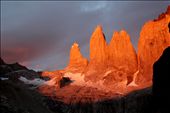 The rising sun spotlights Las Torres bringing warmth to the cold granite face.: by bellescott, Views[472]