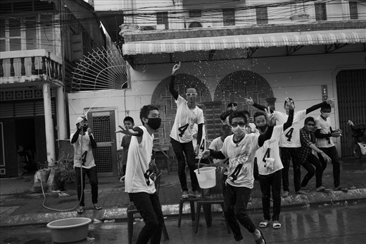 At noon in Pakse a big wet party starts,water will purify you soon enough