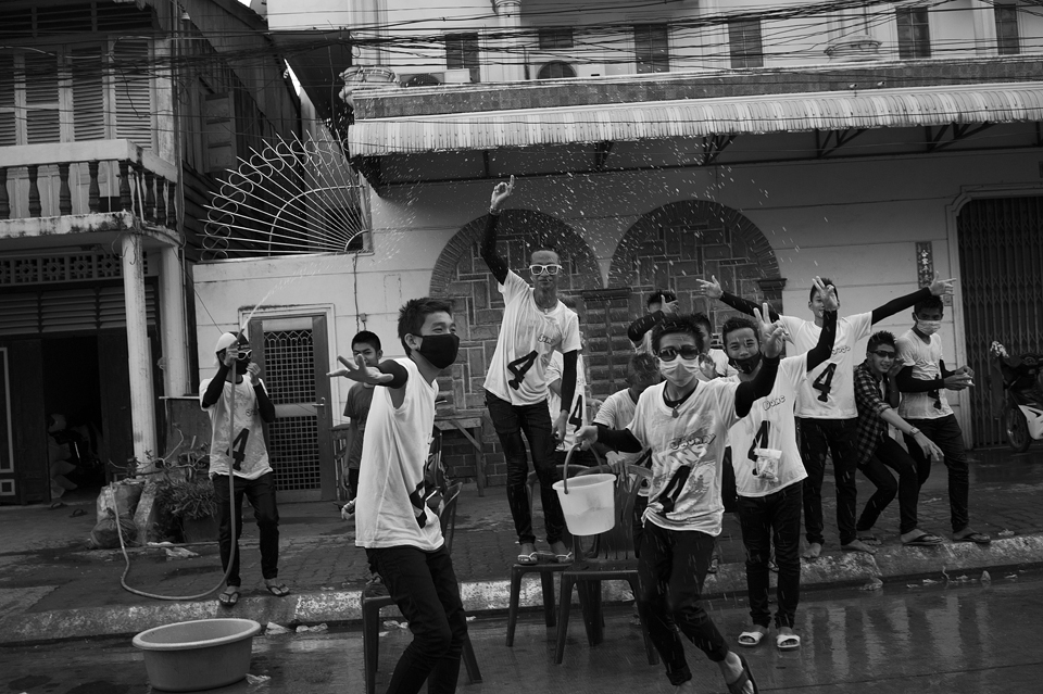 At noon in Pakse a big wet party starts,water will purify you soon enough