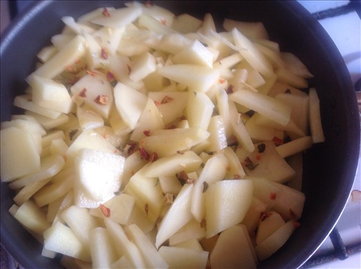 Pretty potatoes for the first step