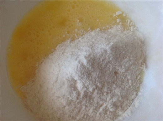 Eggs and flour for the balls