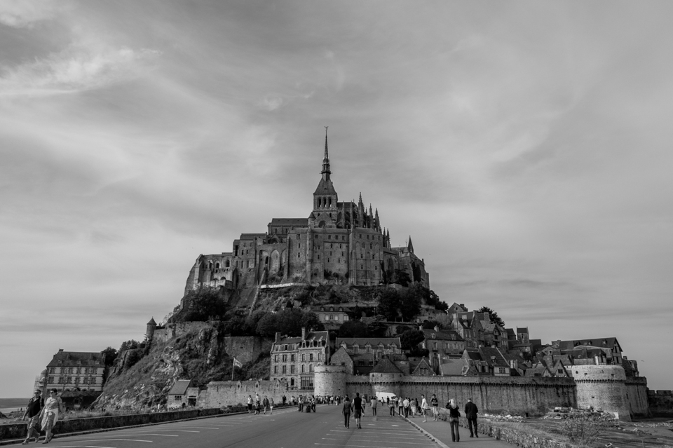 Built on an island off the Normandy coast, Mont Saint-Michel towers over the bay