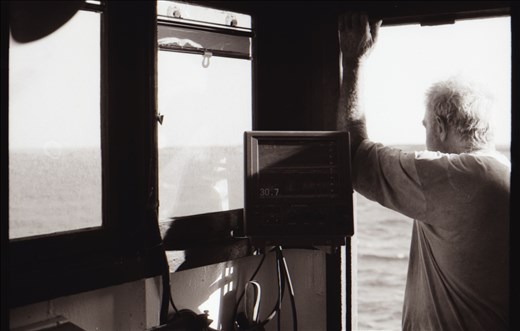 “I couldn’t give this boat away” he says as we return from the last trip of the season. The paint is worn away in the familiar places hands rest in the wheelhouse, symbolic of his fondness for the Caroline. However the statement doesn't carry the romance it suggests; he honestly believes the boat and the commercial fishing license it carries is so burdened with regulation and expenses and the jobs in the mines so much more attractive, no one will ever take over at the wheel of the Caroline and Point Samson will no longer be a fishing village.
