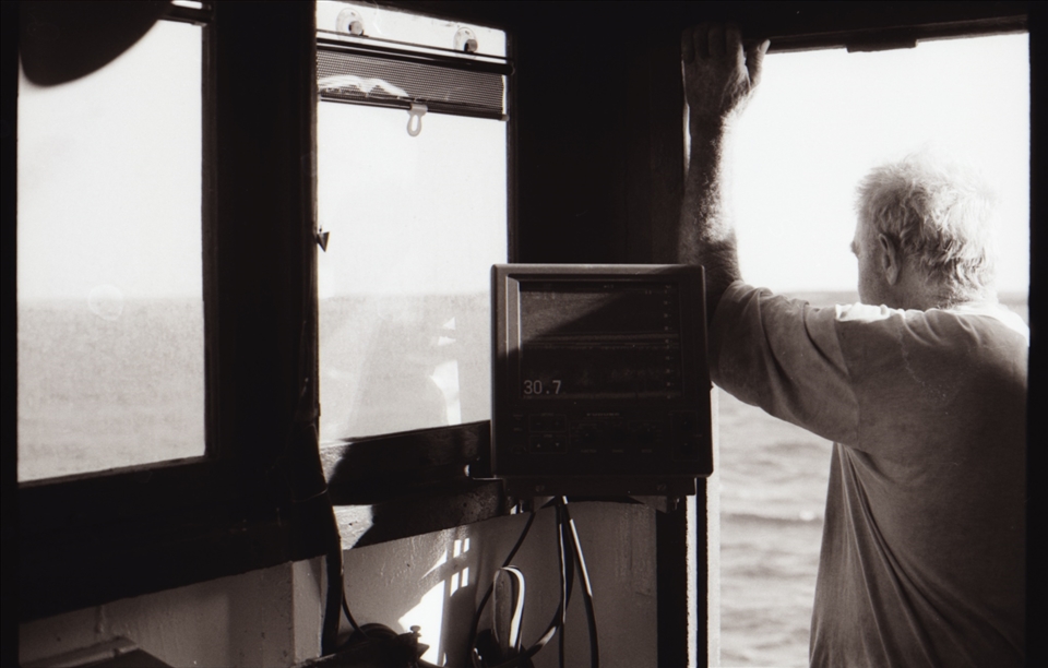 “I couldn’t give this boat away” he says as we return from the last trip of the season. The paint is worn away in the familiar places hands rest in the wheelhouse, symbolic of his fondness for the Caroline. However the statement doesn't carry the romance it suggests; he honestly believes the boat and the commercial fishing license it carries is so burdened with regulation and expenses and the jobs in the mines so much more attractive, no one will ever take over at the wheel of the Caroline and Point Samson will no longer be a fishing village.