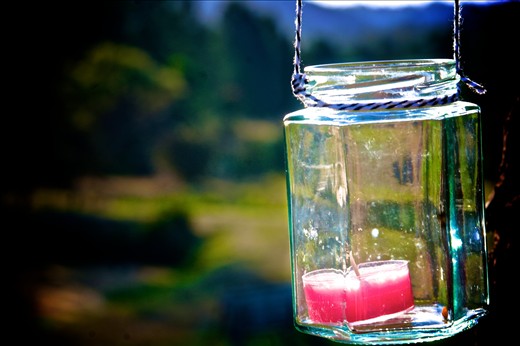 Jar of light. These jars were scattered all around the farm's garden
