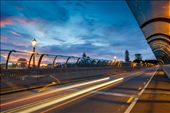 This is the Grafton Bridge during sunset. Grafton Bridge spans Grafton Gully, joining Karangahape Road on the city side and Park Road en route to the Domain and Auckland Hospital on the other.: by benz, Views[959]