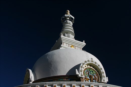 The dome of Shanti Stupa, Leh, Ladakh