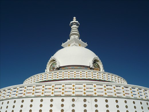 The dome of Shanti Stupa, Leh, Ladakh