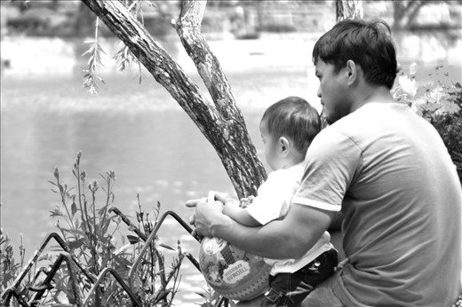 A father catches the heart of his son