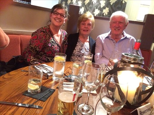 Cousin Arthur took this photo of Beth, Eunice and Hugh.  We had just been to visit Aunt Dora - who was as lovely as Nanny always said.